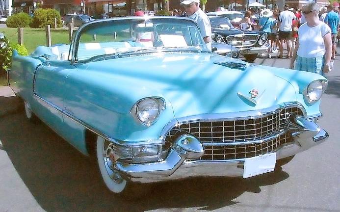 A 1955 Blue Cadillac Convertible will be on display at the Annual Invitational Classic Car Show by Sparta Historical Society