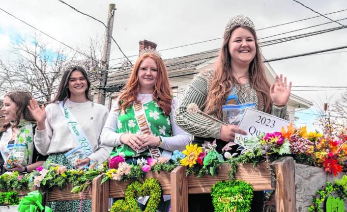 At right is Miss Montague Ashleigh Dickson, who was chosen as Queen of the Fair in August. Center is Miss Newton Abigail Gormley.