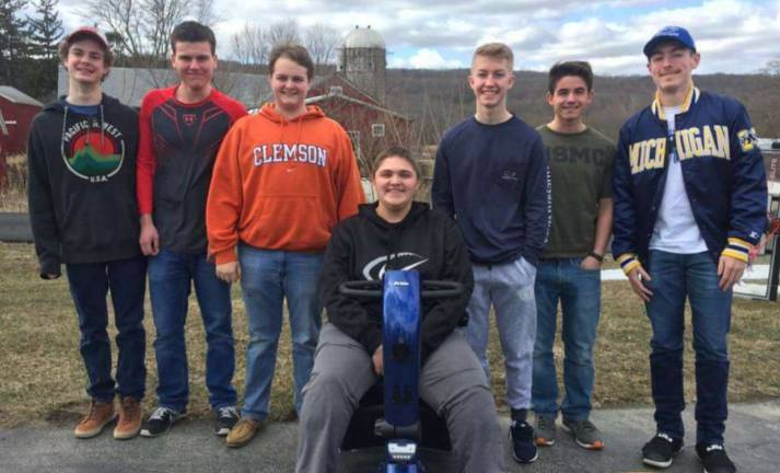 United friends spearhead 'Wheels for Walker' From left; Jake Shackleton, John DeSordi, Steven Pisauro, Kyle Walker, Brad Wohlleber, Jack Sweatt and Hunter Gallo Photo courtesy of Jake Shackleton