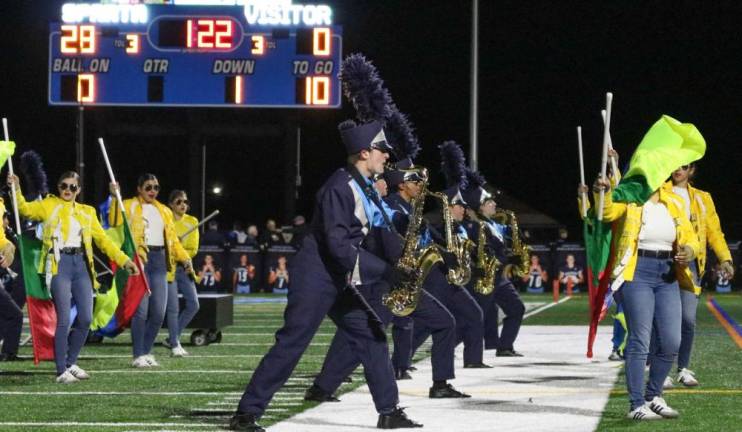 The Marching Spartans take the field.