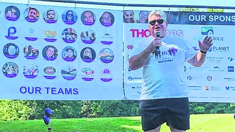 Then-state Sen. Steve Oroho, R-24, speaks at the ninth annual Changing the Face of Addiction Walk on Aug. 5, 2023, in Franklin. (File photo by Kathy Shwiff)