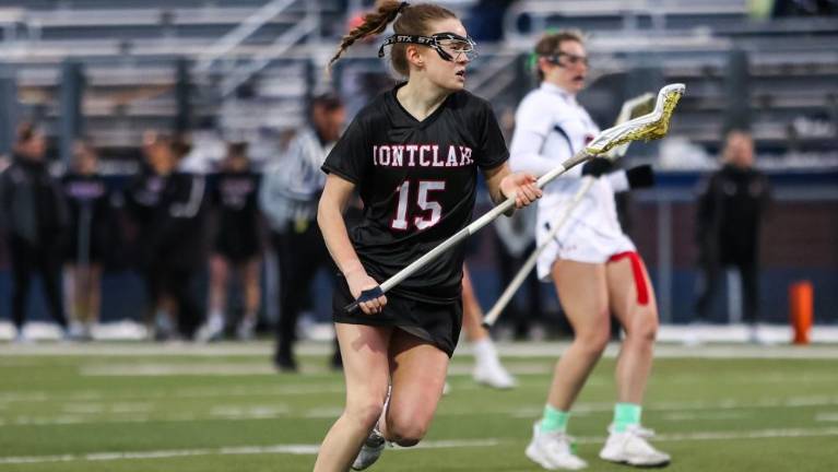 Norah Monaghan, a Sparta High School graduate, was a freshman midfielder for the Montclair State University lacrosse team. (Photo courtesy of montclairathletics.com)