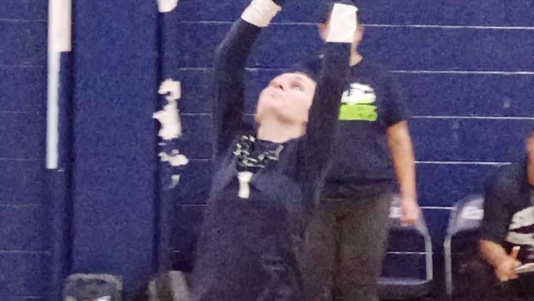 Skylanders volleyball falls to Brookdale <b>Sussex Skylander's Kiarra Welsh stikes the ball.</b>