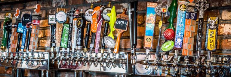 Some of the 56 taps featuring rare and local craft beers.