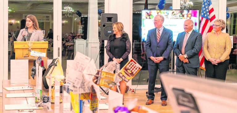 Jamie LaCouture, the new chairwoman of the Sussex County Chamber of Commerce, speaks at the annual dinner Feb. 21. (Photos by Lisa Burghart, courtesy of the Sussex County Chamber of Commerce)