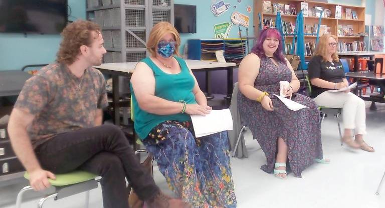 Vernon school officials say they support LGBTQ students after teacher comes under fire Speaking out for LGBTQ students, from left: Carl Contino, Simone Krause, Zoe Heath, and Vicky Smith