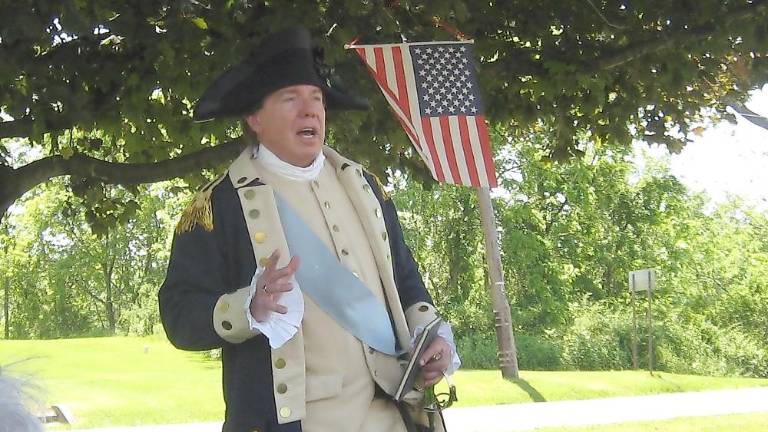 ‘The women of the Revolution saved us’ General George Washington (a.k.a. Sam Davis) speaks of the Revolutionary War in the Sussex County area (Photo by Janet Redyke)