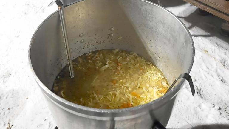 The chicken noodle soup was complimentary for Ogdensburg residents (Photo by Vera Olinski)