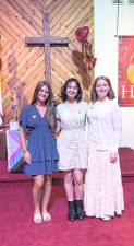Kate McCall, Julia Juan and Bella Fernandez were awarded scholarships from Sparta United Methodist Church.