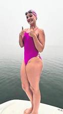Eve Wilkinson recently swam Lake Mohawk in honor of a friend who recently died from an aggressive brain tumor.