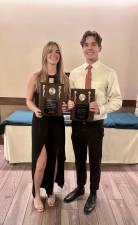 Brynn McCurry and Finn Mell were honored as the 2023 Outstanding Female Athlete and 2023 Outstanding Male Athlete, respectively. (Photos by Deirdre Mastandrea)