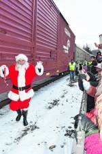 Santa Claus welcomes Operation: Toy Train into Sparta.