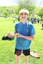 Tyler Barber poses with a fish.