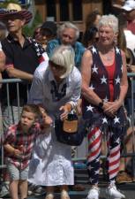 Hudson, 2, holds on to his grandmother Debbie Nicholson of Sparta at the Memorial Day parade. (Photos by Deirdre Mastandrea)