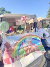 Valerie Horan, Betsy Murphy and their guests won the Best Decorated Cart contest for their Candyland motif.