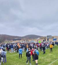 Sparta High School students join the national walkout to protest gun violence at noon Wednesday, April 5. (Photos by Ava Lamorte)