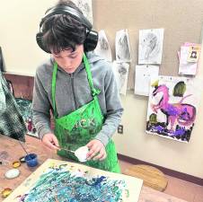 Intuitive painting helps Hilltop Country Day School seventh graders build creative confidence
