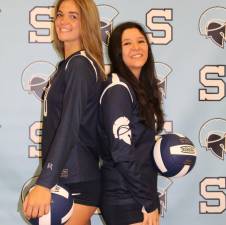 Sparta volleyball captains Brynn McCurry and Arianna Puleo