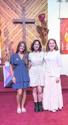 Kate McCall, Julia Juan and Bella Fernandez were awarded scholarships from Sparta United Methodist Church.