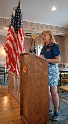 Councilwoman Marjy Murphy speaks during the service.