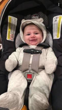 Austin gets ready for another ride in the car. Photo courtesy of Peggy