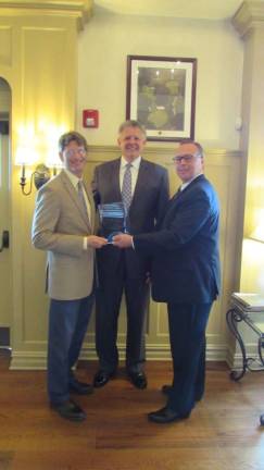 From left; Dr. Jon Connolly, President of SCCC, Joseph DiPaolo, President, Western Region at Atlantic Health System and on the Board of Trustees of the Sussex County Chamber of Commerce, and Dr. Will Austin, President of WCCC. photo provided