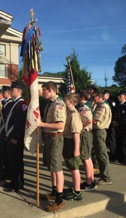 Boy scouts also assisted the Elks history presentation