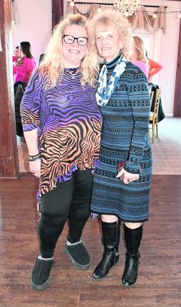 <b>Deborah Fagan and Ellen Kirchner, both of the Sussex-Wantage School District, pose for a photo.</b>