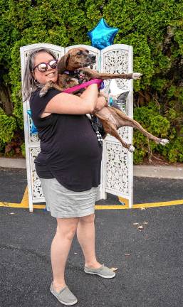 Kerrie Marceau with Tina, a Plott Hound and winner in the hound dog category.