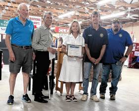 <b>The Decker-Munson property will receive a historical marker. From left are Sussex County historian Bill Truran, Paul and Regina Downs, and county Commissioners Jack DeGroot and Bill Hayden. (Photos provided)</b>
