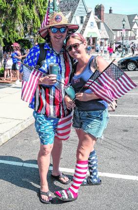 Ryan Flynn and Sam Harris wait for the parade.