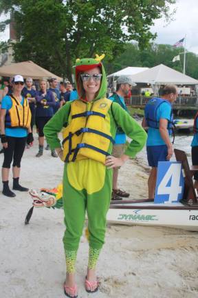 Leighann Castamore is the drummer in full regalia for her crew “Cast &amp; More’s Dragons.