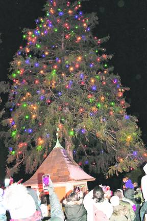 The Lake Mohawk Christmas tree is lit.