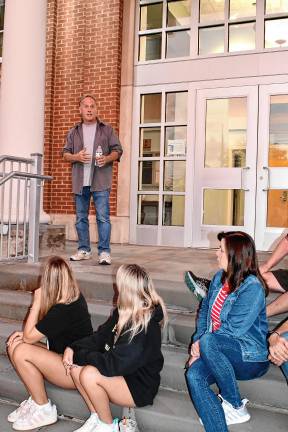 Bill Dianella of Sparta speaks at the vigil.