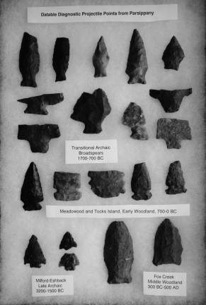 Arrowheads and other artifacts on display at the Sparta Historical Society Photo courtesy of the Sparta Historical Society
