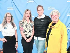 <b>Schoalrship winners, Jane DeEsch of Greeley,Pa., Liz Ervey of Allamuchy and Lisa McKenzie of Sparta are shown with organizer Judge Loraine Parker, right.</b>