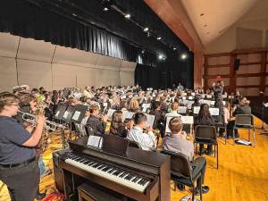 Deborah Prudenti Gianuzzi conducts a band concert at Sparta High School. She is retiring after a 34-year teaching career. (Photos provided)