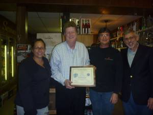 Pictured left to right Valerie Macchio, President Sparta Ecumenical Food Pantry Board, Randy Burke, Burke&#x2019;s owner, Mark Lind, Burke&#x2019;s store manager, Frank Cannistra, Board member Sparta Ecumenical Food Pantry.