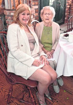 Sparta Councilwoman Marjory Murphy is shown iwth 102-year-old Sparta resident Carolyn Strombeck.