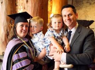 Dr. Paige with her son Dean, daughter Blair, and husband Michael.