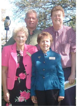 From left: Jeanette Klemm, owner of Waterwheel Farm and Vice President of Friends of Karen Ann Quinlan Hospice with Paul Kreusch representing Leonard Kreusch Wines; Julia Quinlan, Co-Founder and President of Karen Ann Quinlan Hospice; Randy Burke, owner of Burke’s Wine &amp; Liquor. Photos provided