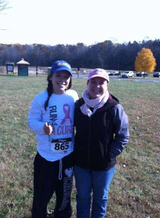 Claire with her mother, Kathy Romine, who beat breast cancer