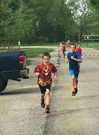 The Nelson brothers, of Fredon, enjoyed running with the program in the spring. Both attend the Fredon Township School. Photo Courtesy of The Bears Running Program