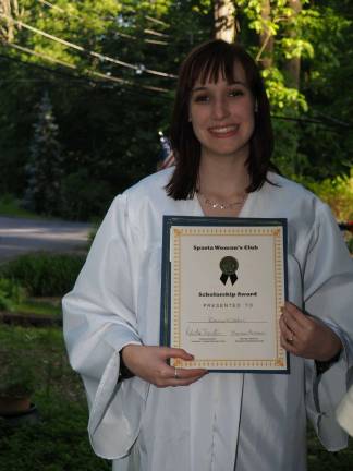 Rebecca Wiltshire, a graduate of Pope John XXIII HS and currently attending Cornell University, was one of five women to be awarded a Sparta Women's Club scholarship last year