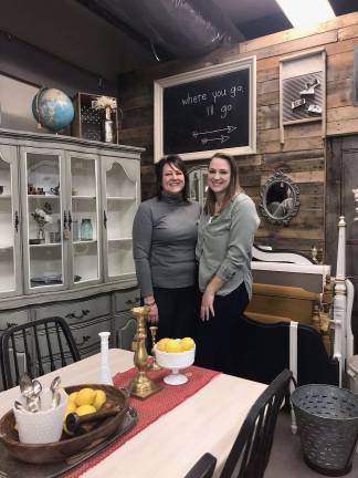 Amanda and Karla Eksteen, owners of Vintage Hip Decor. The store is located at 89 Hampton House Road in Newton. (Photo by Laurie Gordon).