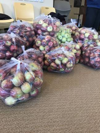 Apples came in by the dozens to be part of the Thanksgiving meals.