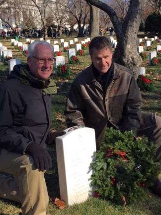 Mike Milligan, left, and Mike Bussow volunteered to honor fallen soldiers