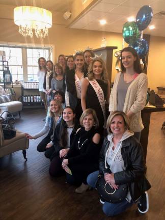 Friends gather on Feb. 24 at Mancuso Salon &amp; Spa to support Miss North Jersey at a Blue Hair Extension Fundraiser.Back row, from left: Cindy Szumski, Cece Puglio, Dee Bowlby, Amy Haywoyk, Lois Ferguson, Miss Gateway Annelise Malgieri, Miss Northern Lakes Katrina Bliss, Miss North Jersey Ashley Terpak, Emily Constantine Front row: Gerry McCooey, Casey Bowlby, Emily Bowlby, Claudia McGuckin and Jodi Wilson. Photos by Rose Sgarlato