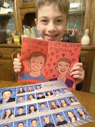 Gifted young artist delights classmates with Valentine’s Day portraits
