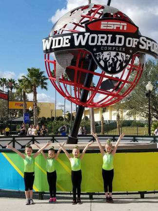 The youngest Bronze gymnasts, from left: Lucy Towey, Aubrey Hayes, Teagan Tardive and Kelly Hayowyk